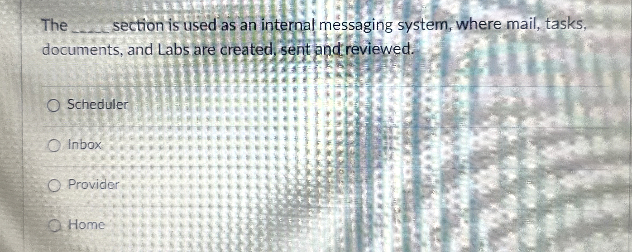 The q , section is used as an internal messaging