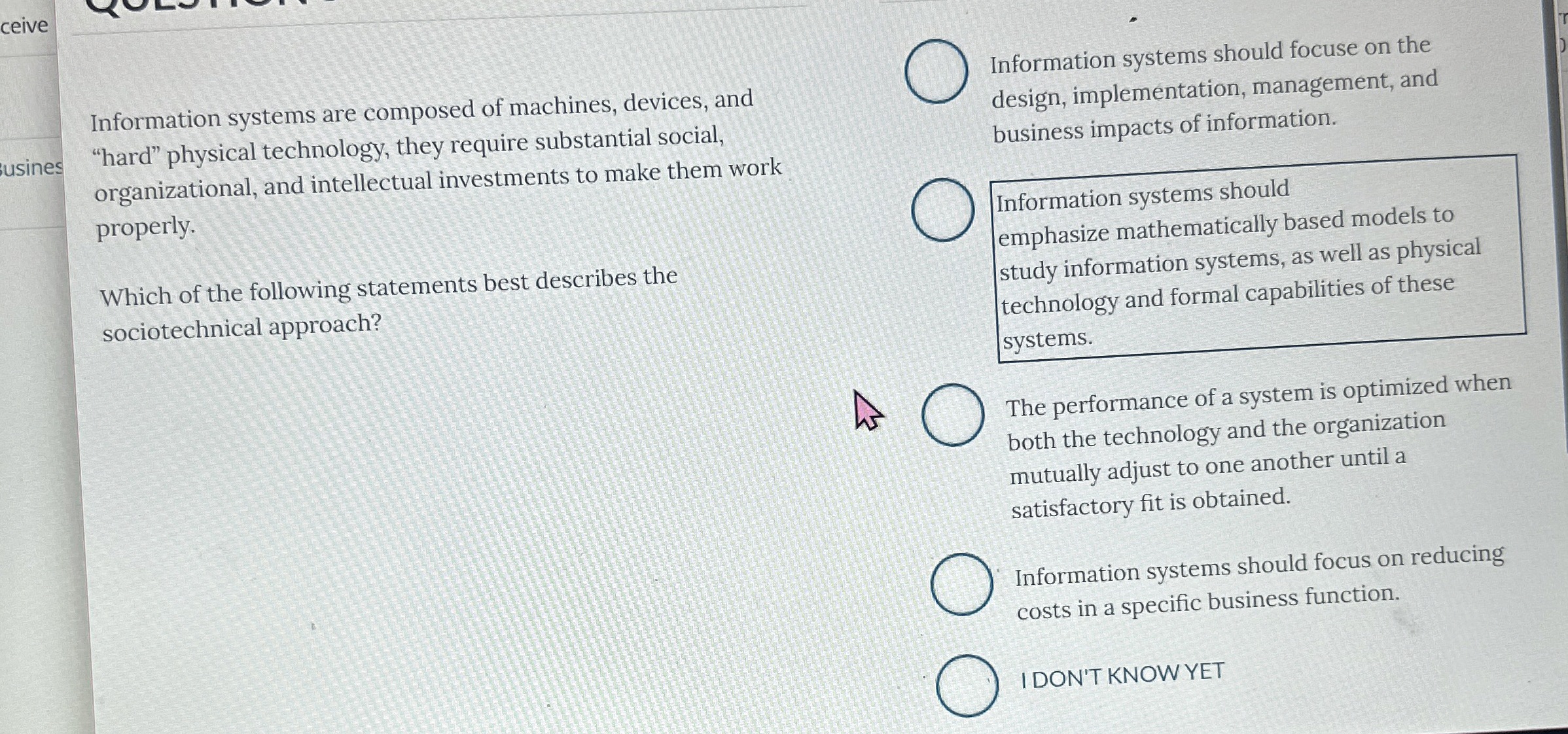 ceive Information systems are composed of