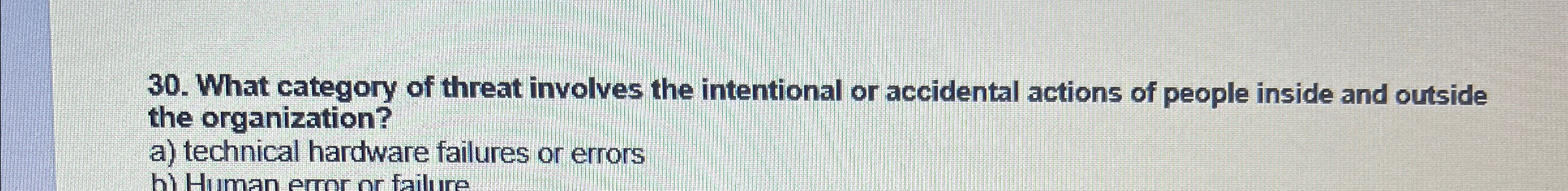 What category of threat involves the intentional