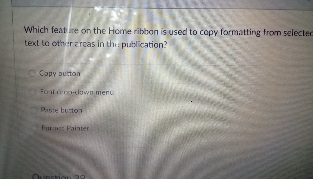 Which feature on the Home ribbon is used to copy