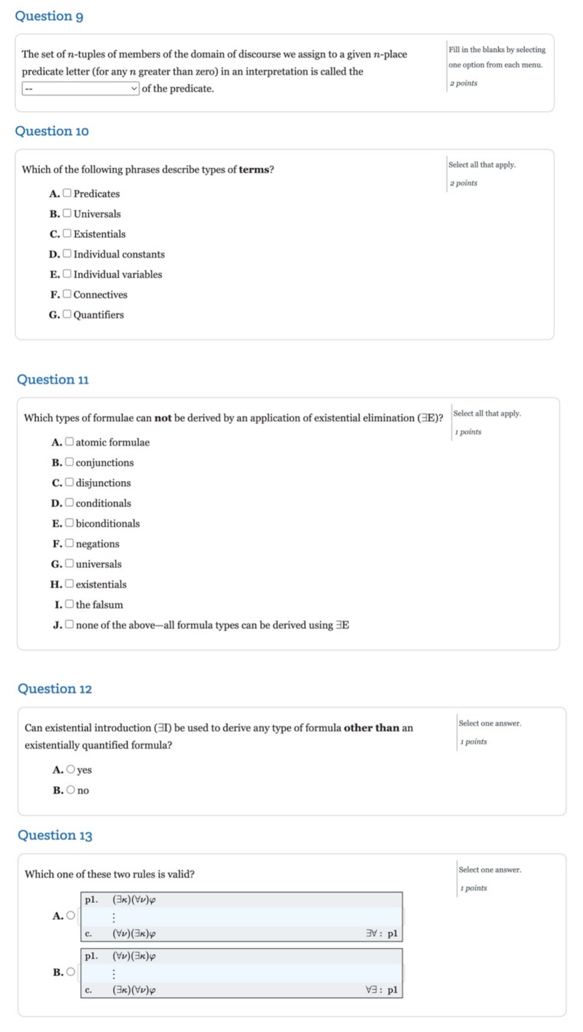 Question 9 The set of n - tuples of members of