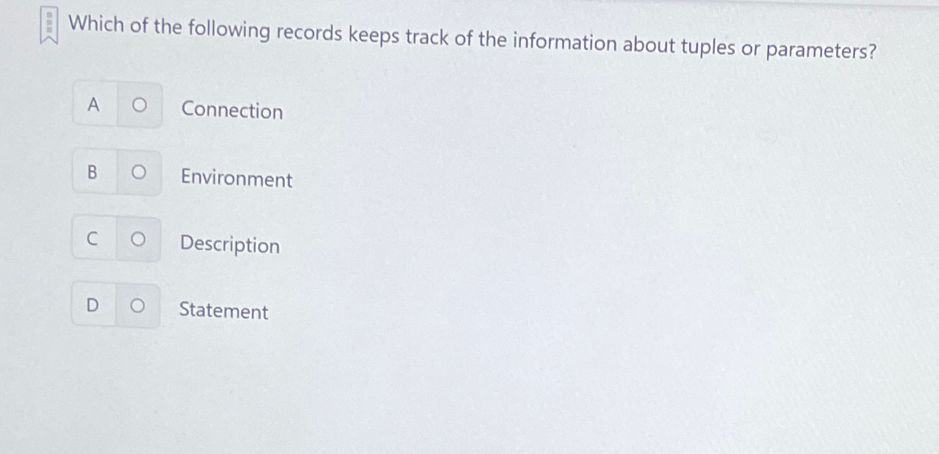 Which of the following records keeps track of the