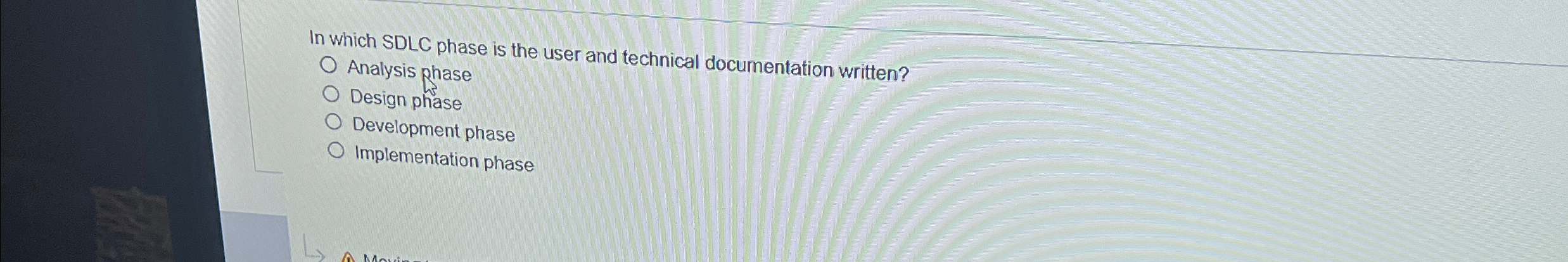 In which SDLC phase is the user and technical