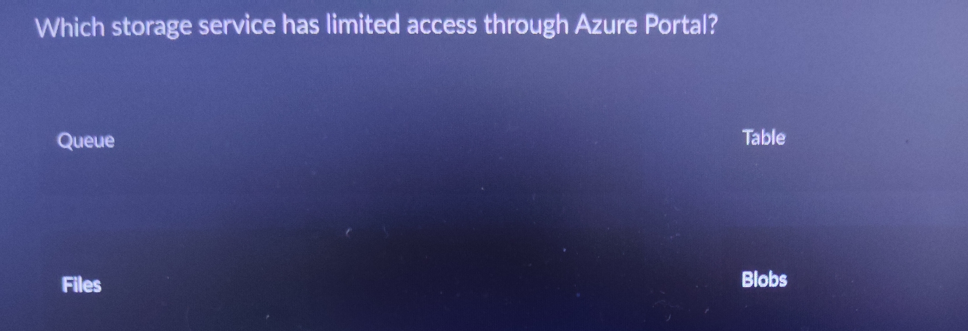 Which storage service has limited access through