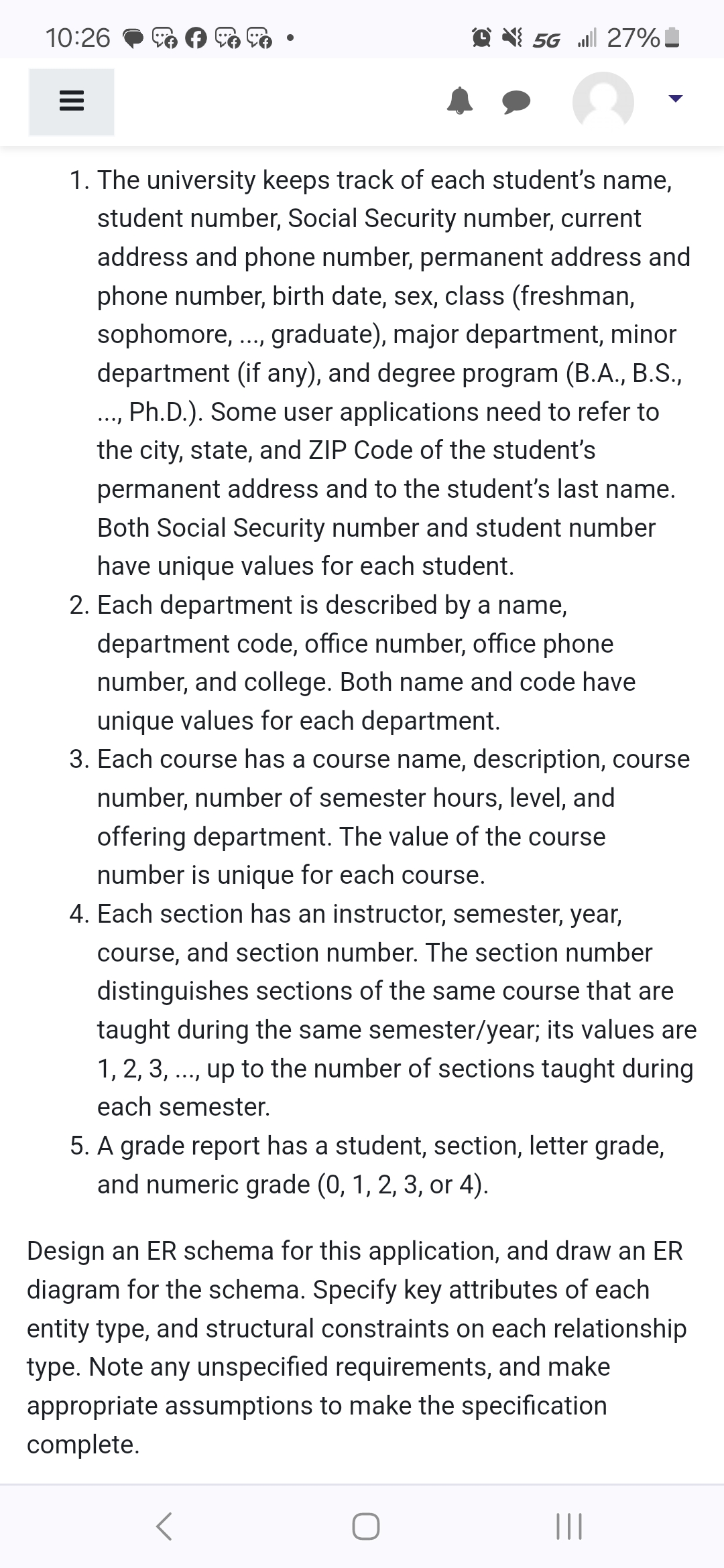The university keeps track of each student's
