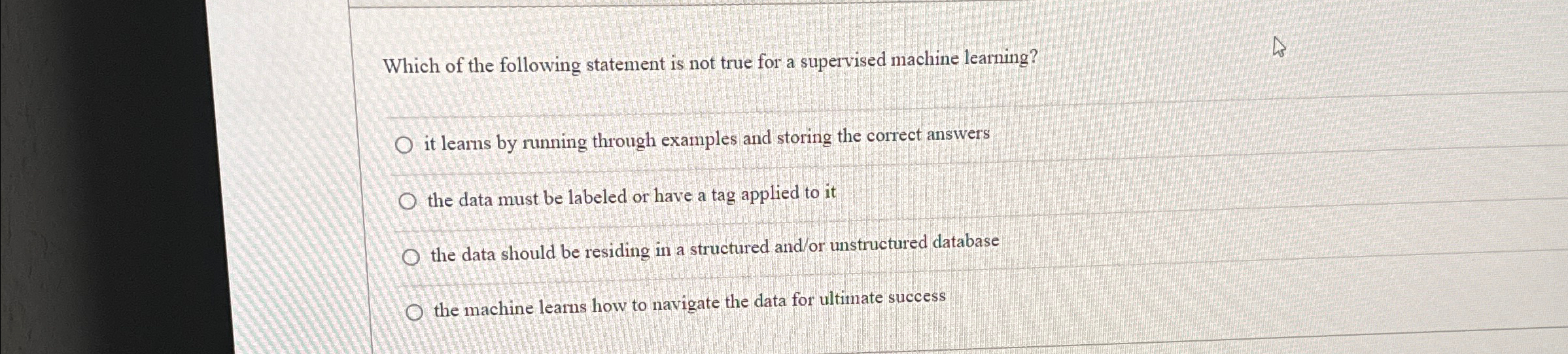 Which of the following statement is not true for