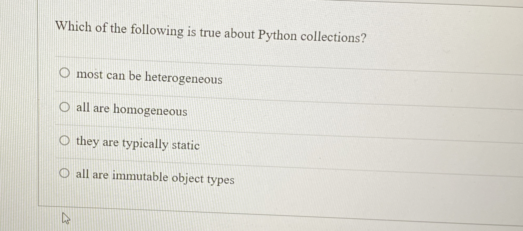 Which of the following is true about Python