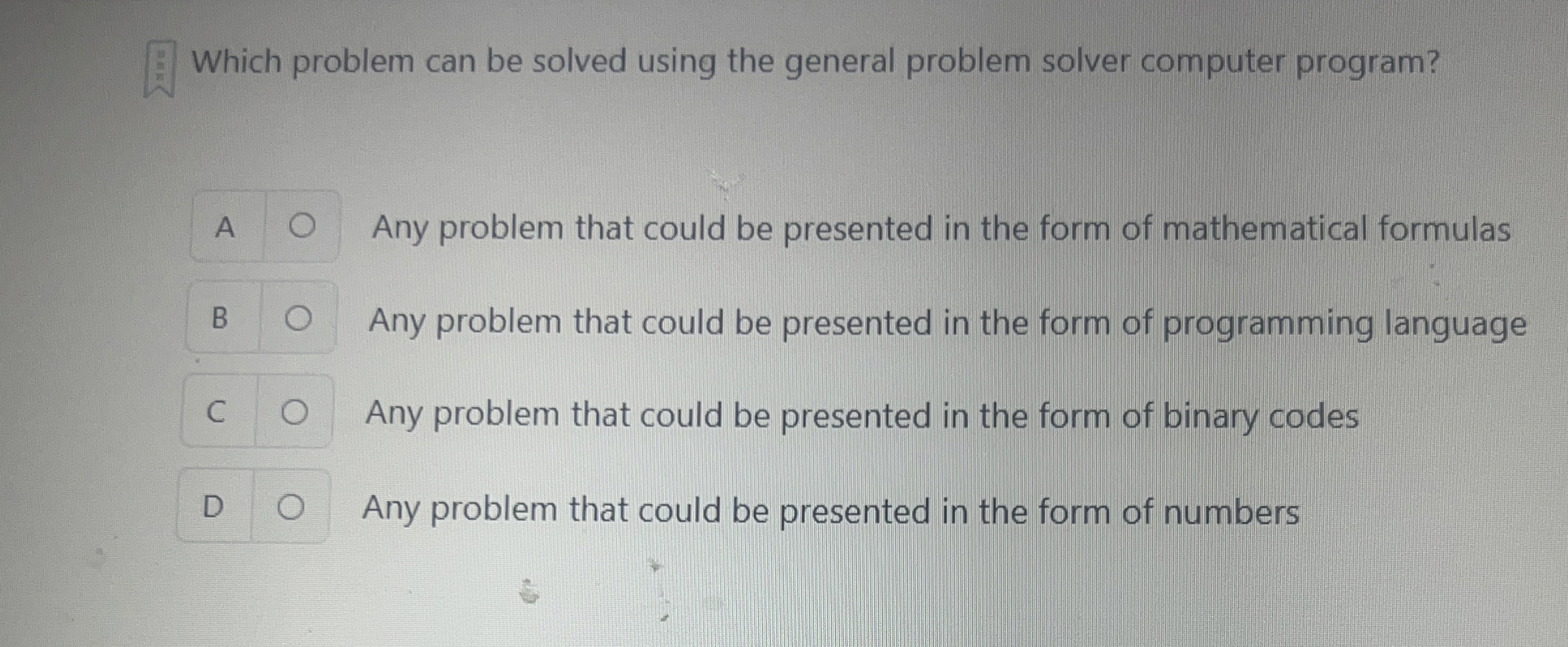 Which problem can be solved using the general