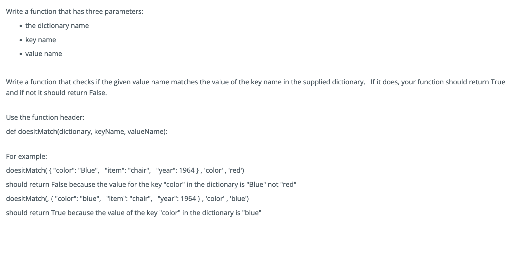 Write a function that has three parameters: the