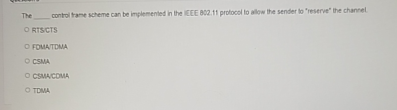 The control frame scheme can be implemented in