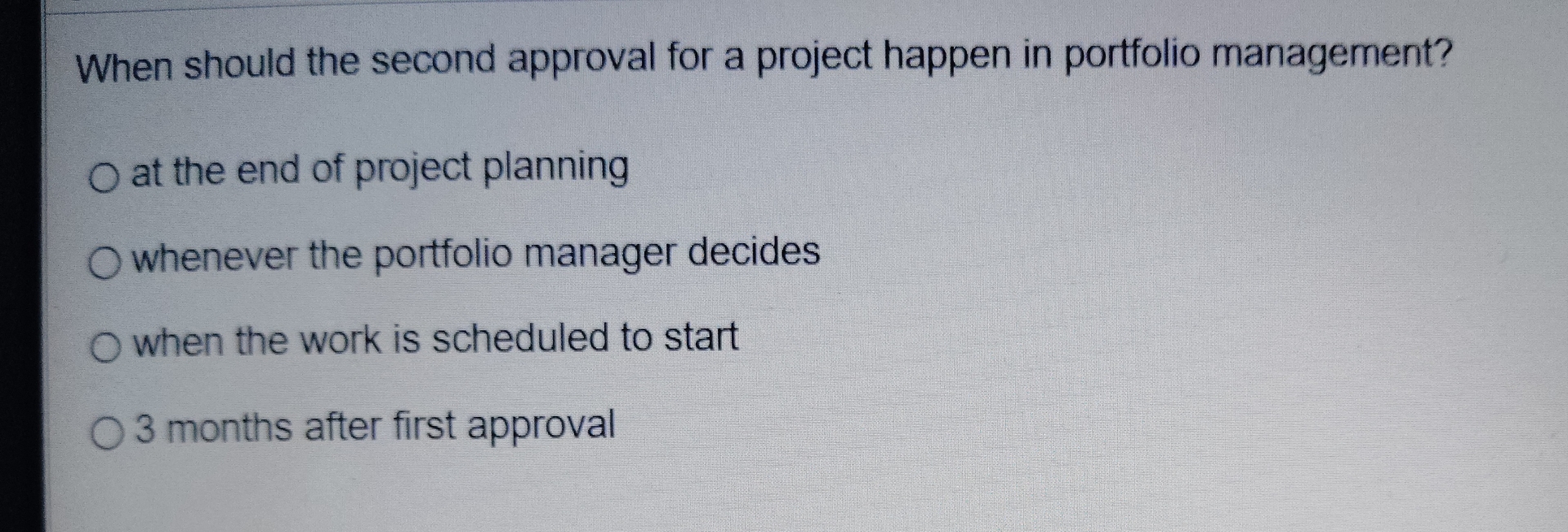 When should the second approval for a project