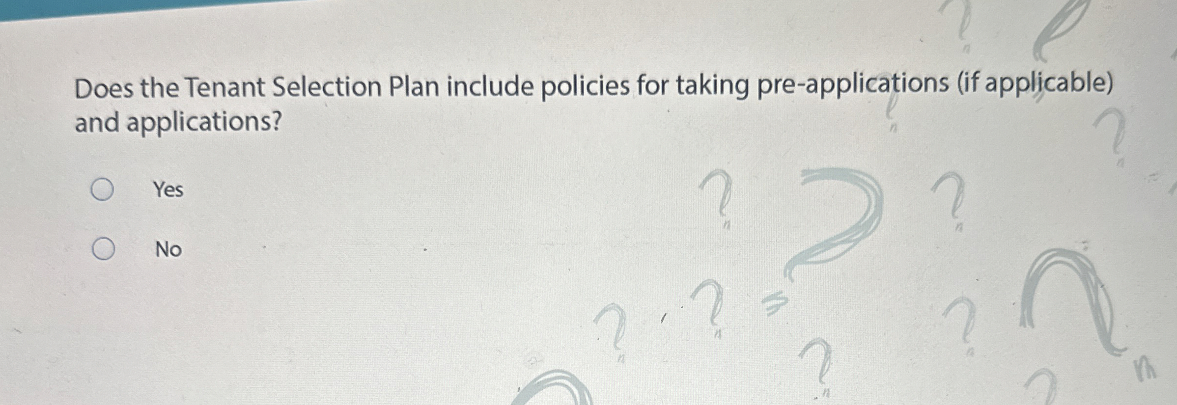 Does the Tenant Selection Plan include policies