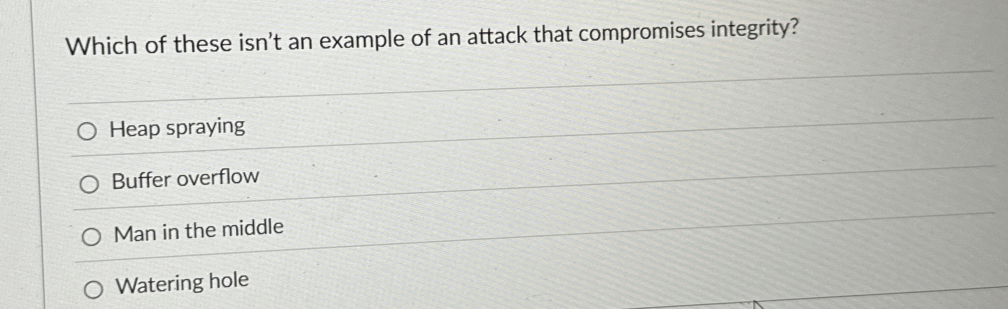 Which of these isn't an example of an attack that