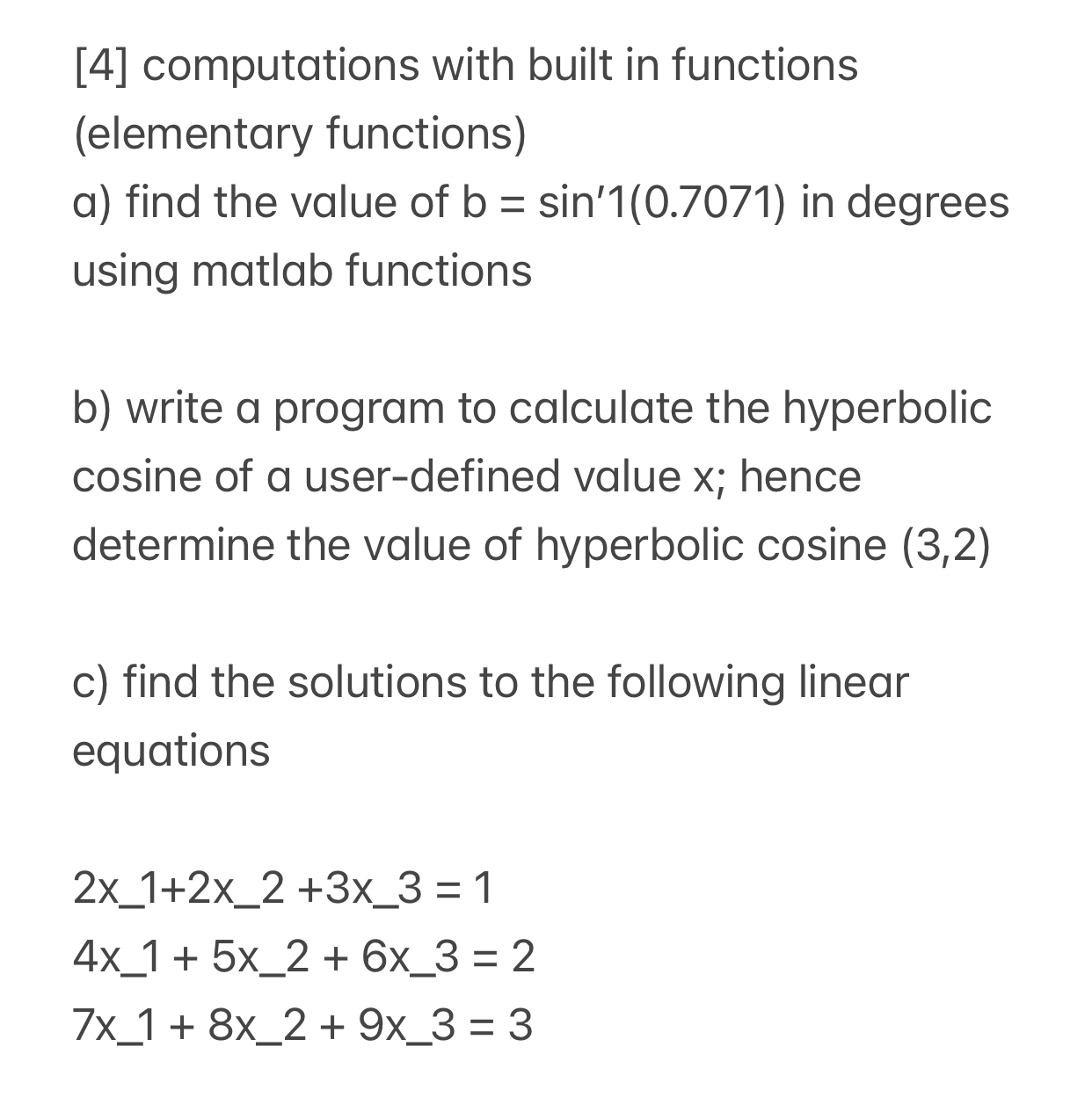 Matlab functions computations with built in