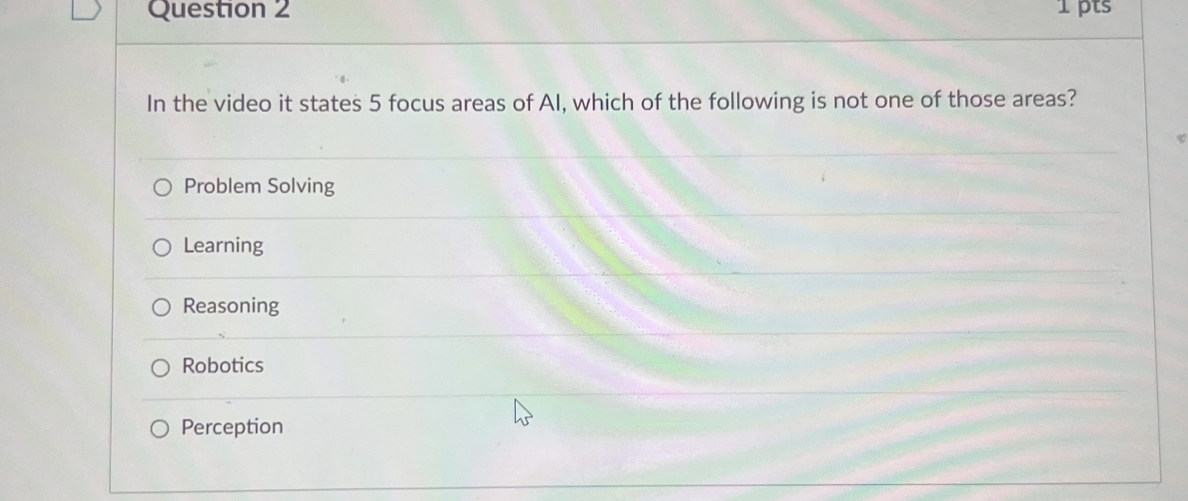 Question 2 pts In the video it states 5 focus