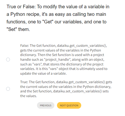 True or False: To modify the value of a variable