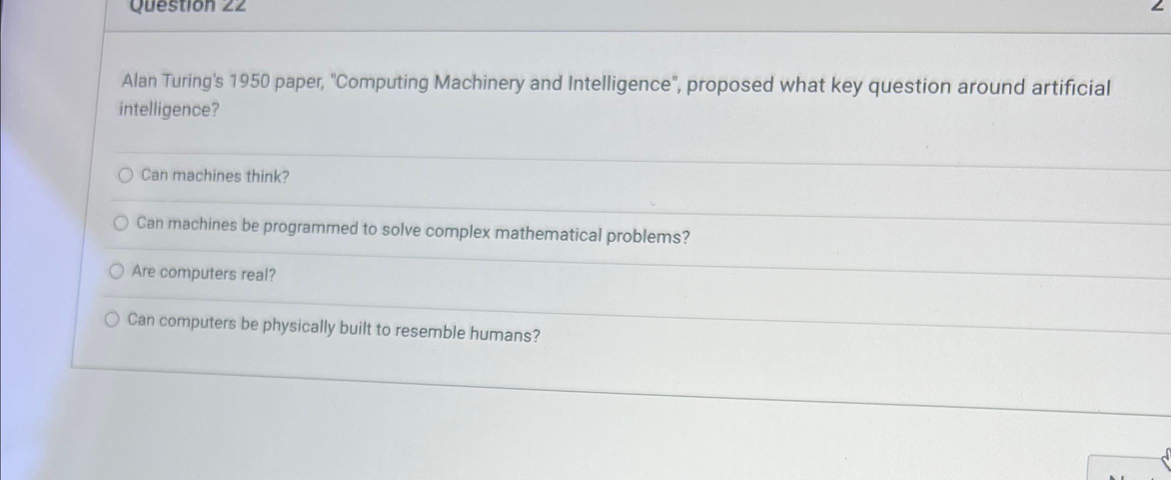 Alan Turing's 1 9 5 0 paper, 