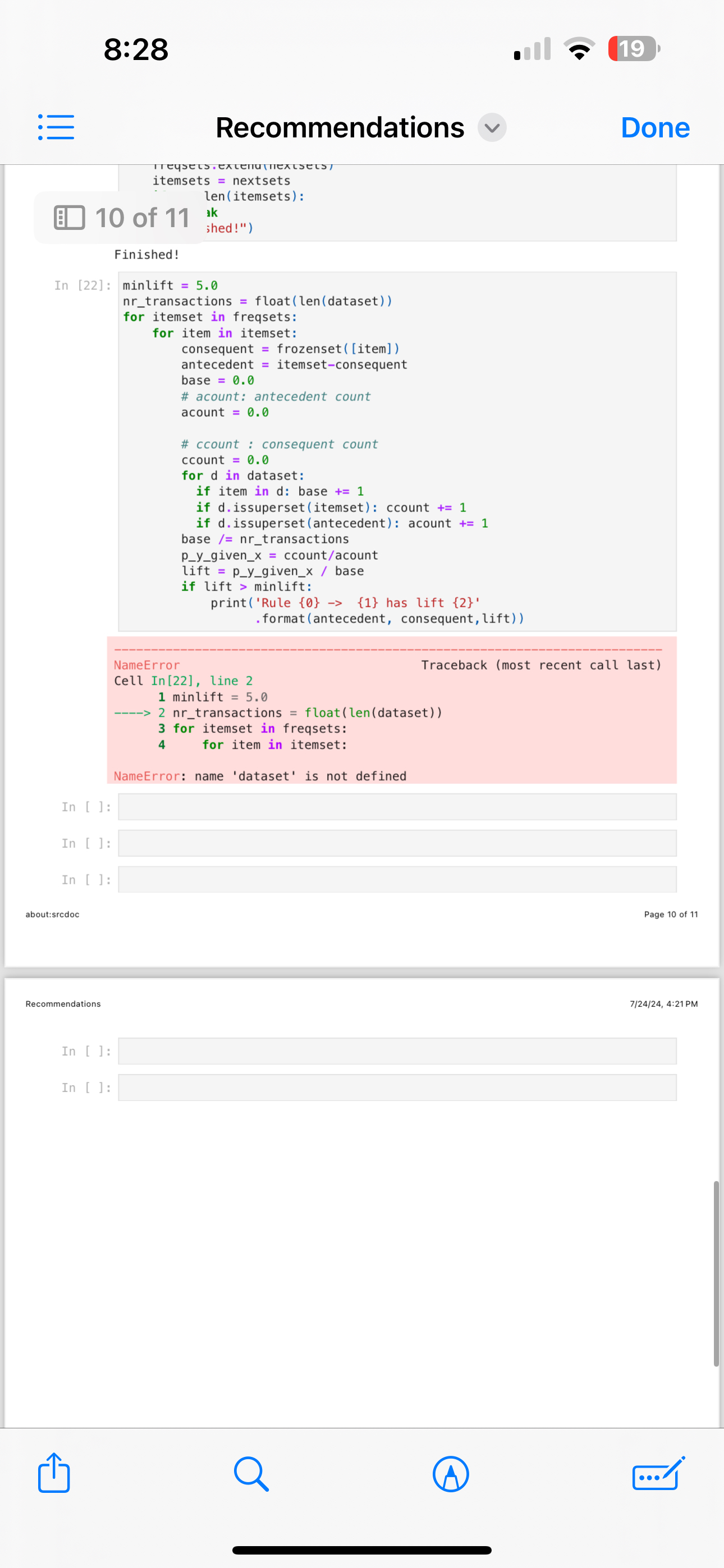 8 : 2 8 1 9 Recommendations DoneFinished! In [ ]