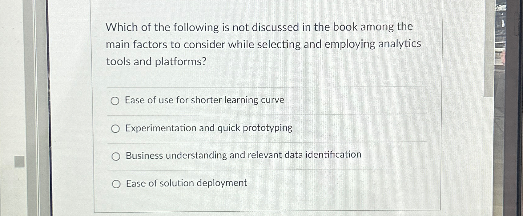 Which of the following is not discussed in the