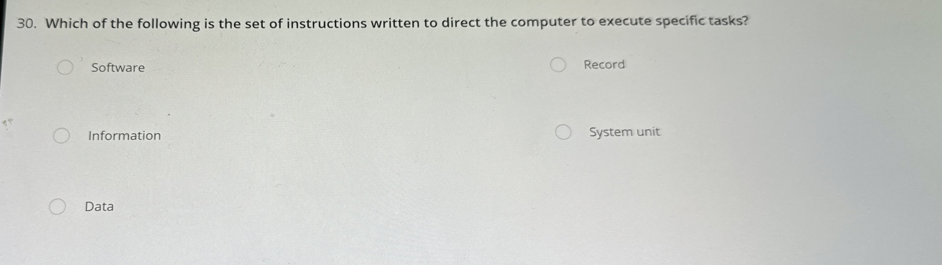 Which of the following is the set of instructions