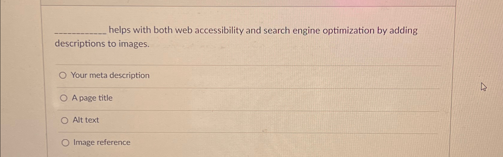 helps with both web accessibility and search