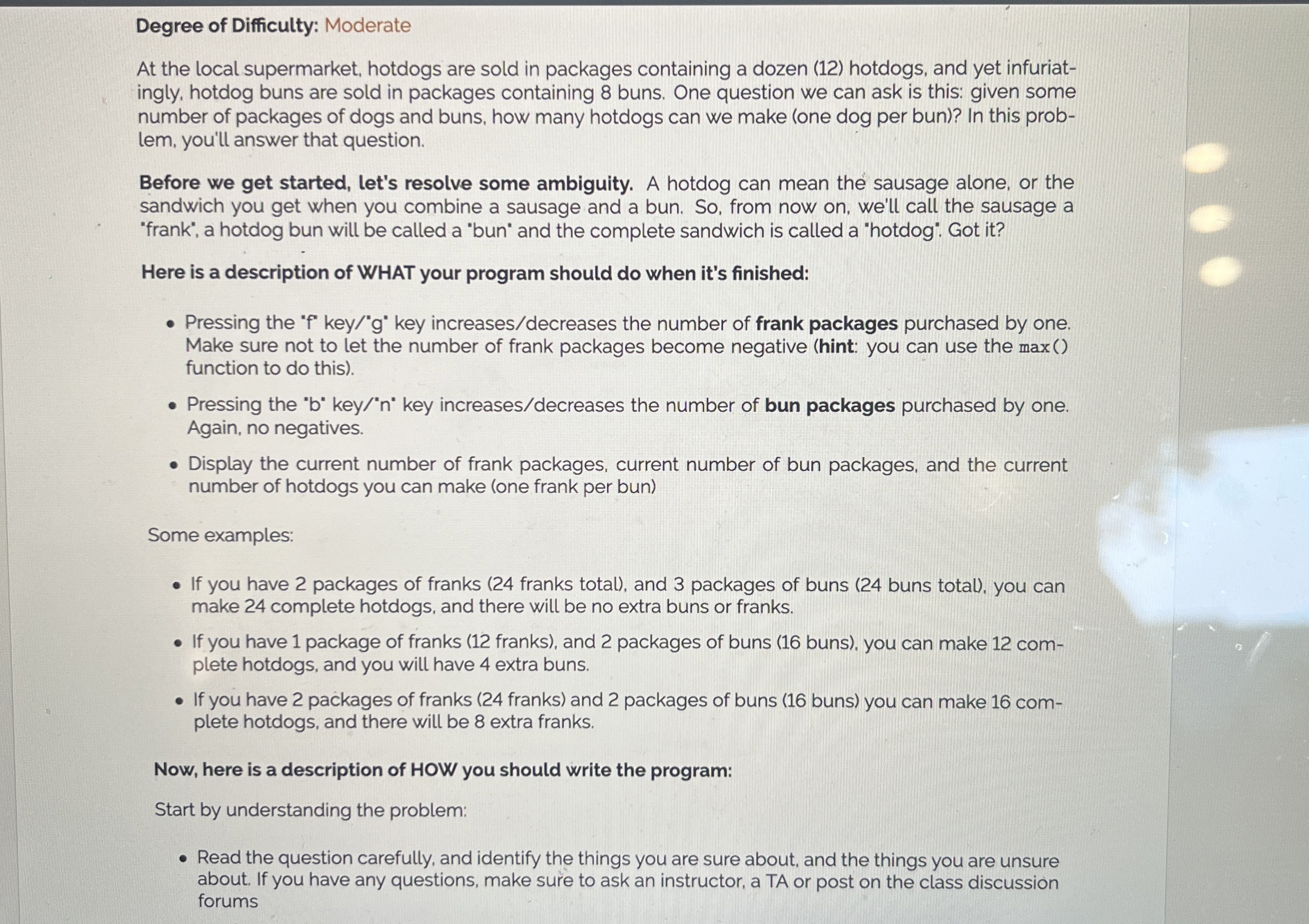 Degree of Difficulty: Moderate At the local