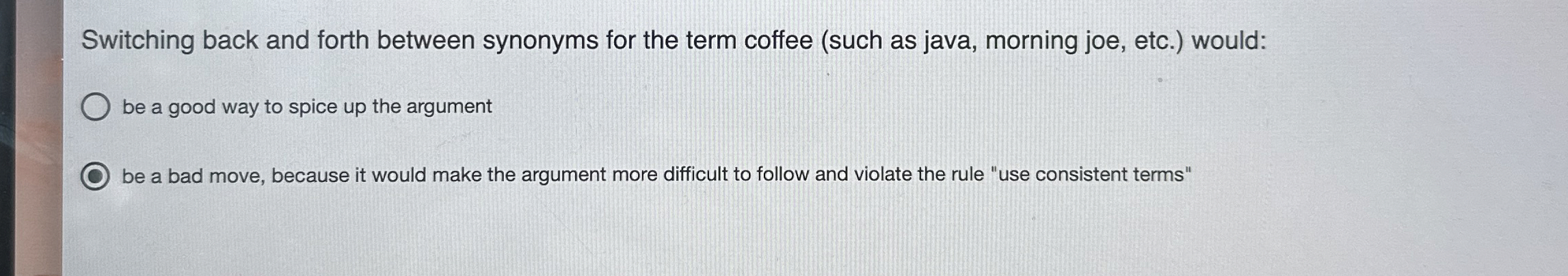 Switching back and forth between synonyms for the