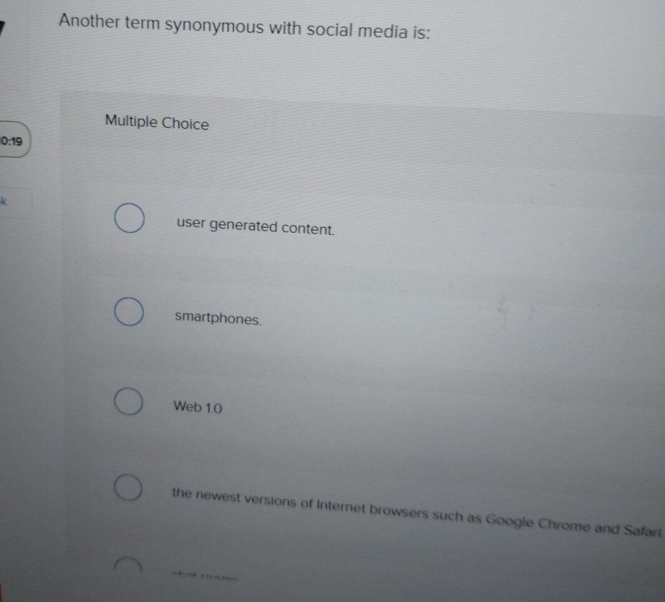 Another term synonymous with social media is: