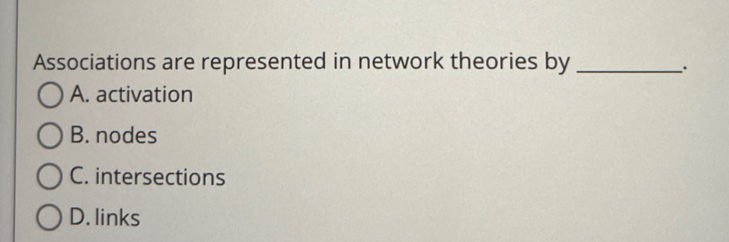Associations are represented in network theories