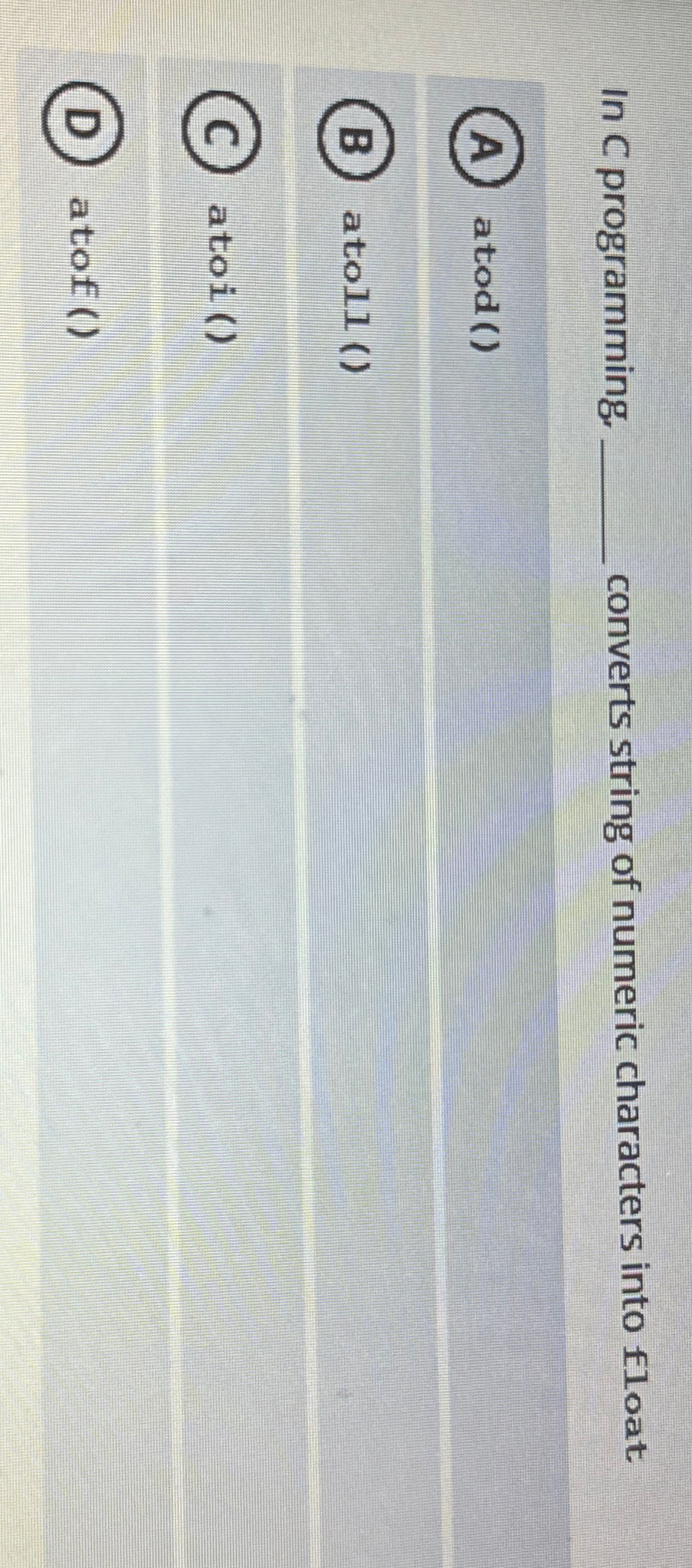 In C programming. converts string of numeric