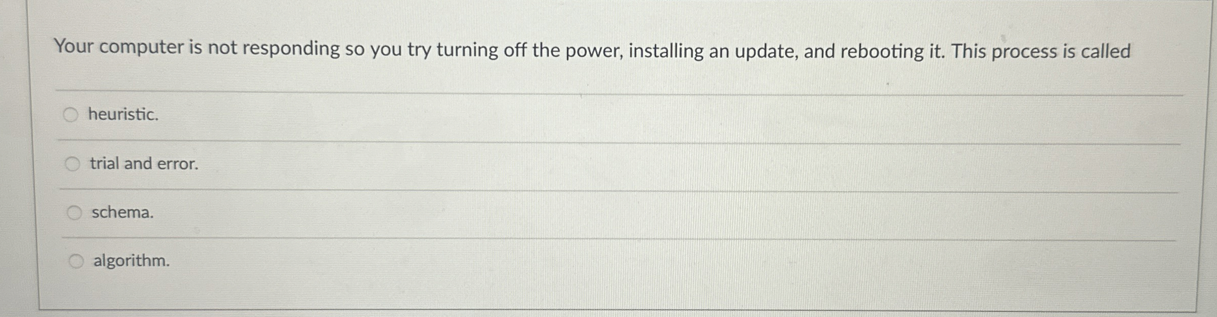 Your computer is not responding so you try