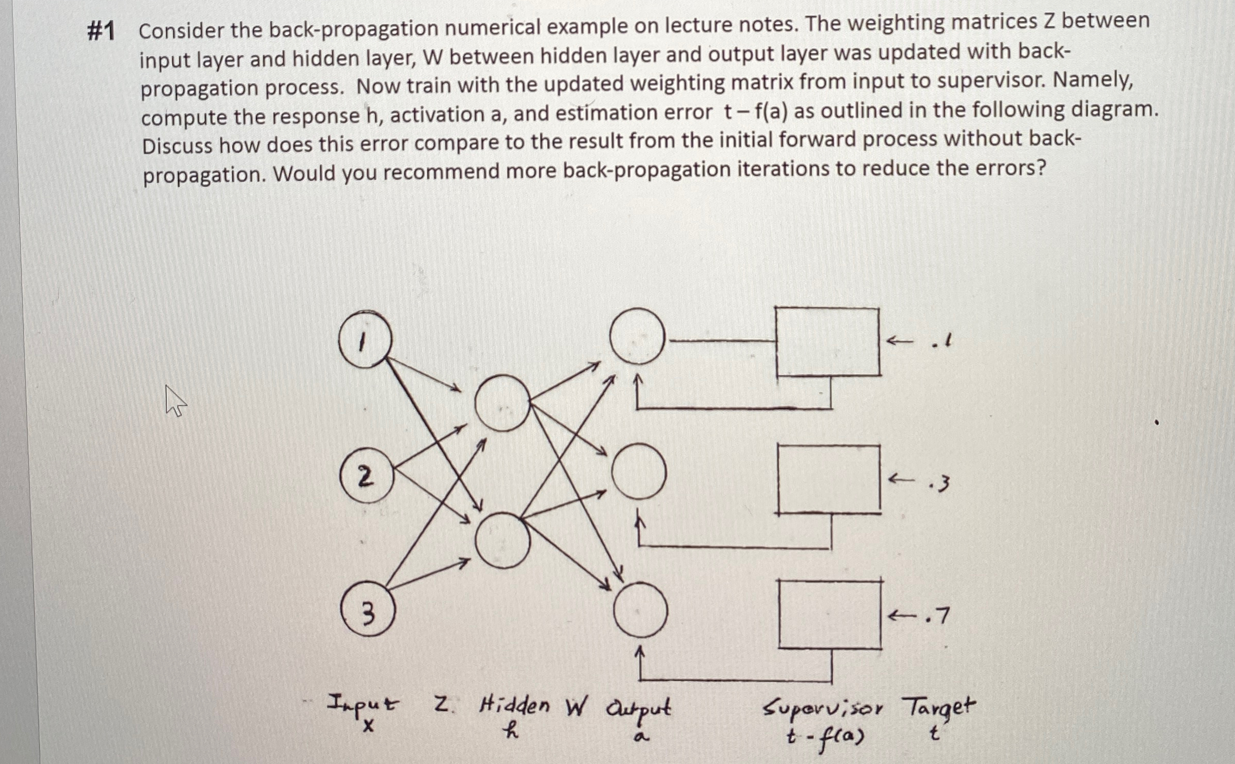 # 1 Consider the back - propagation numerical
