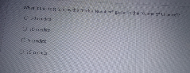 What is the cost to play the "Pick a Number" game