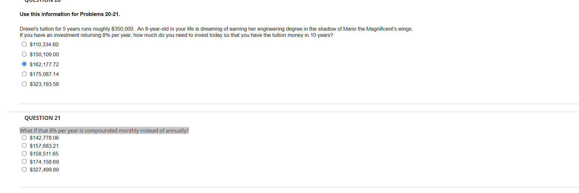 I'm not sure how to calculate the present value