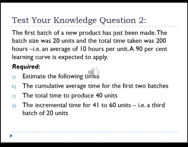management accounting Test Your Knowledge