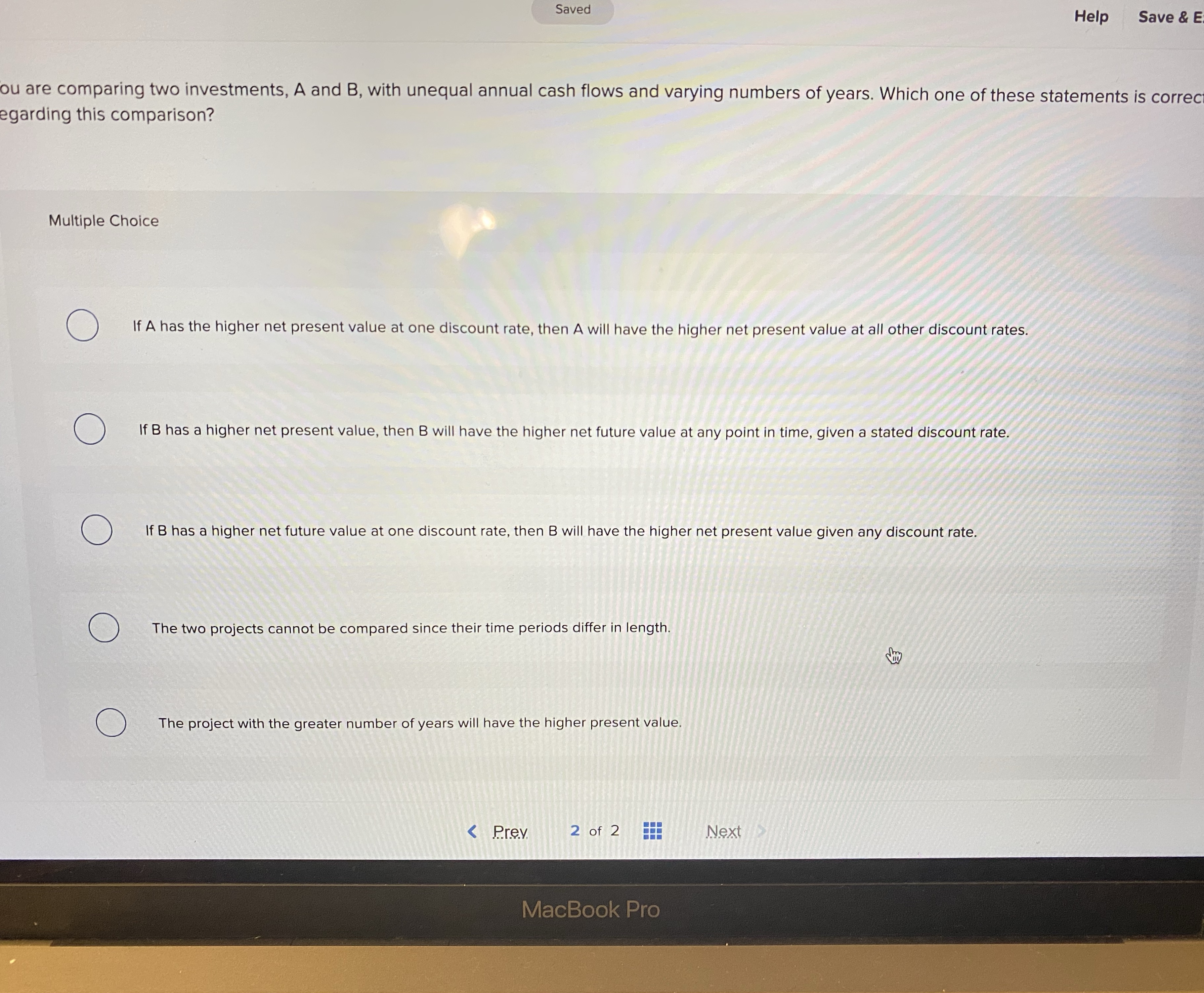 Saved Help Save & E ou are comparing two