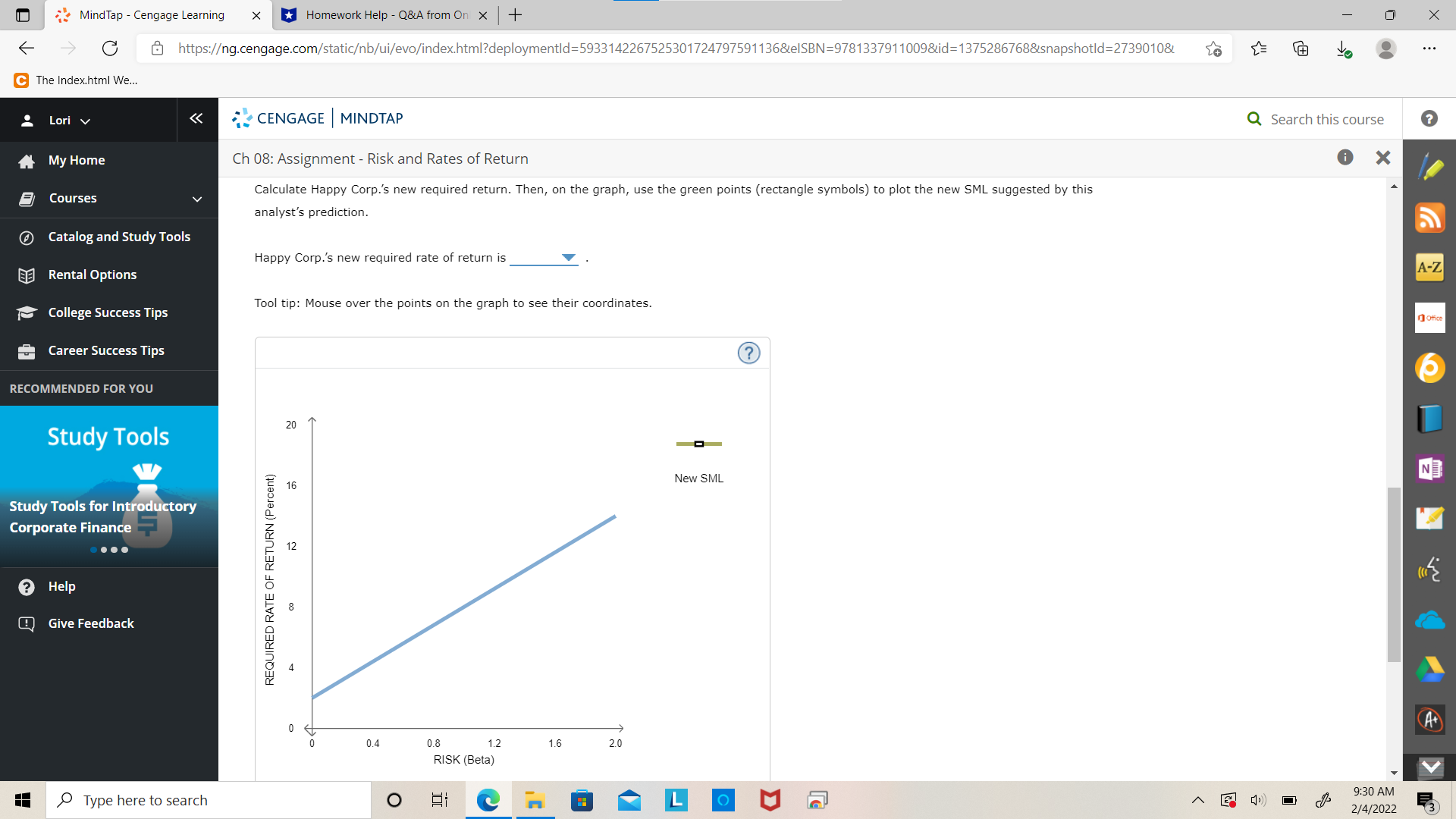 MindTap - Cengage Learning X *Homework Help - Q&A