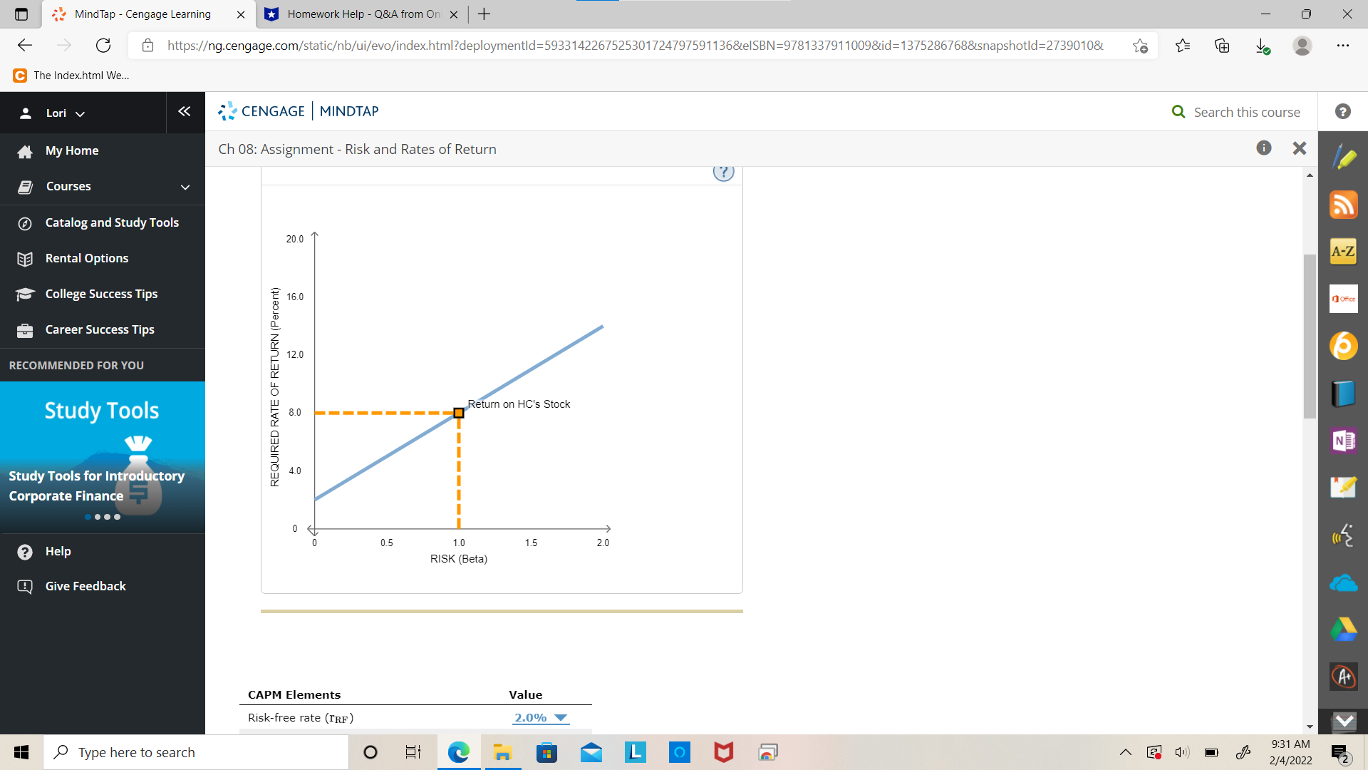 MindTap - Cengage Learning X *Homework Help - Q&A