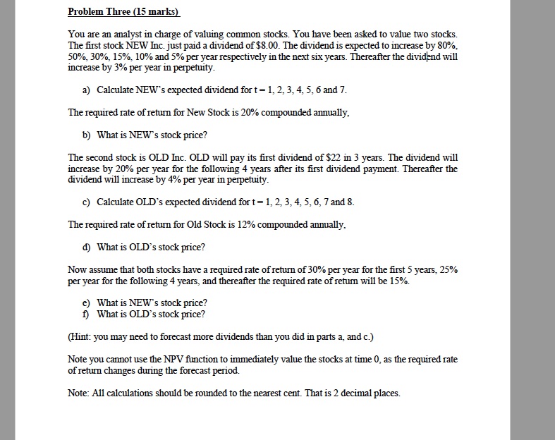 Please solve using excel please and show formula