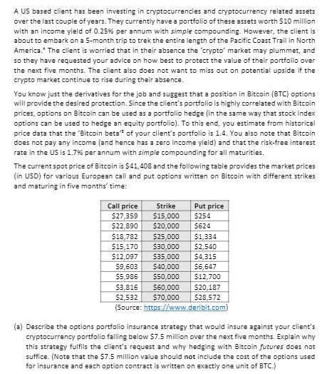 A US based client has been investing in