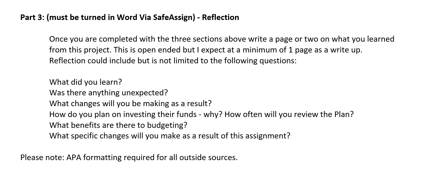 Part 3: (must be turned in Word Via SafeAssign) -