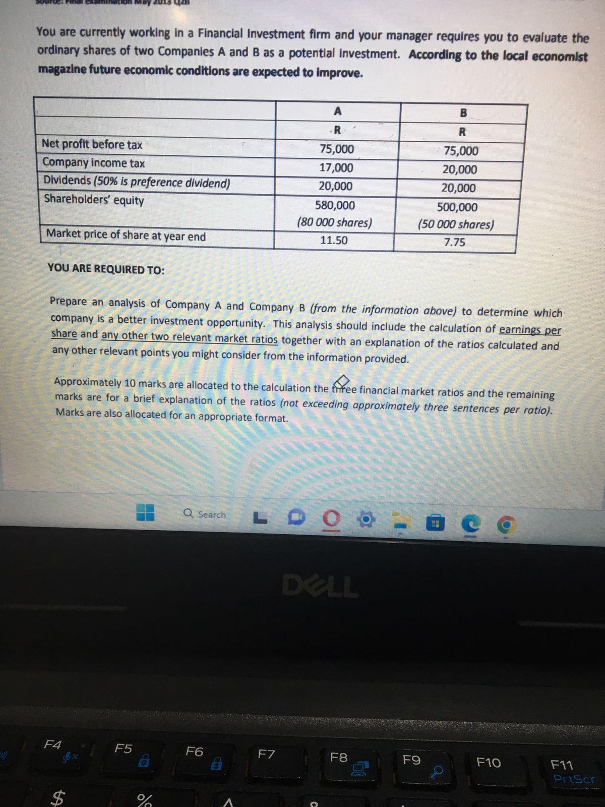 You are currently working in a Financial