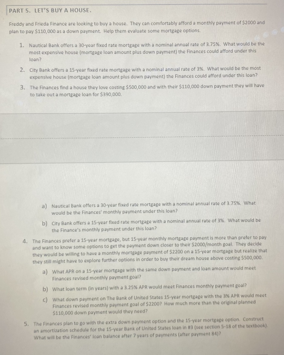 Please answer all parts using excel. Show all