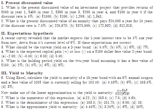 I. Present discounted value 1. \""hat is the