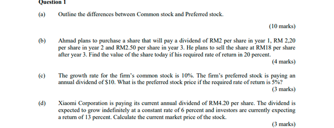 Question 1 (a) Outline the differences between