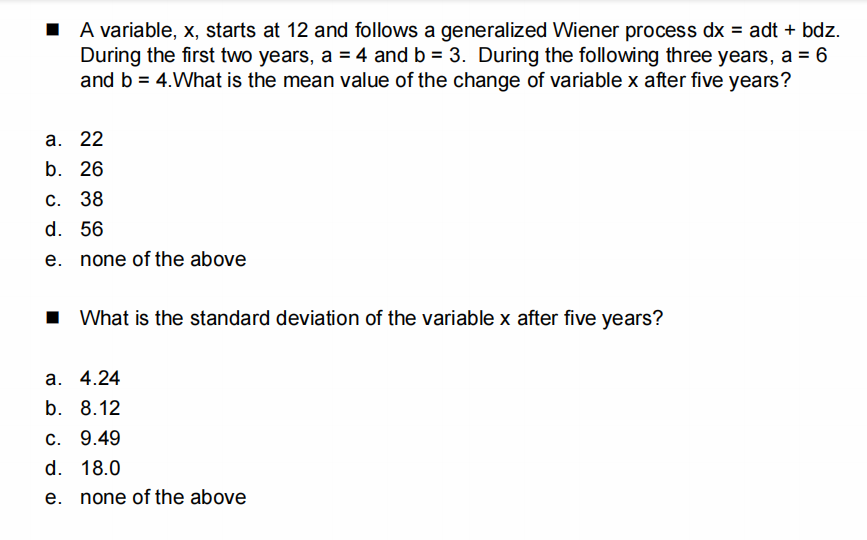 A variable, x, starts at 12 and follows a