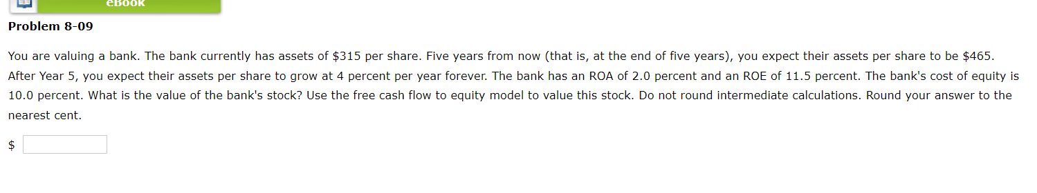 m ' i I I ' Problem 8-09 You are