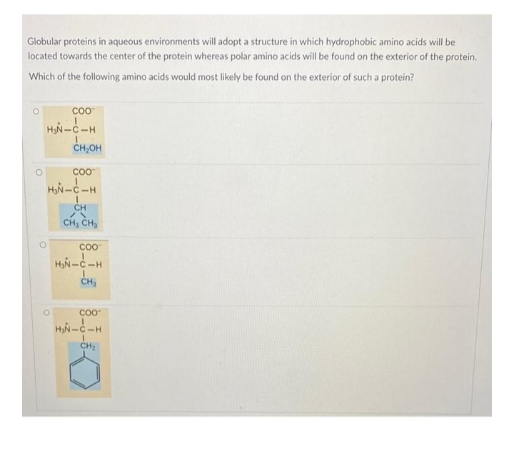 Globular proteins in aqueous environments will