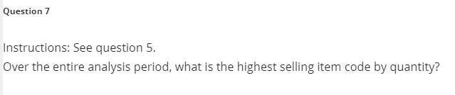 Question 7 Instructions: See question 5. Over the