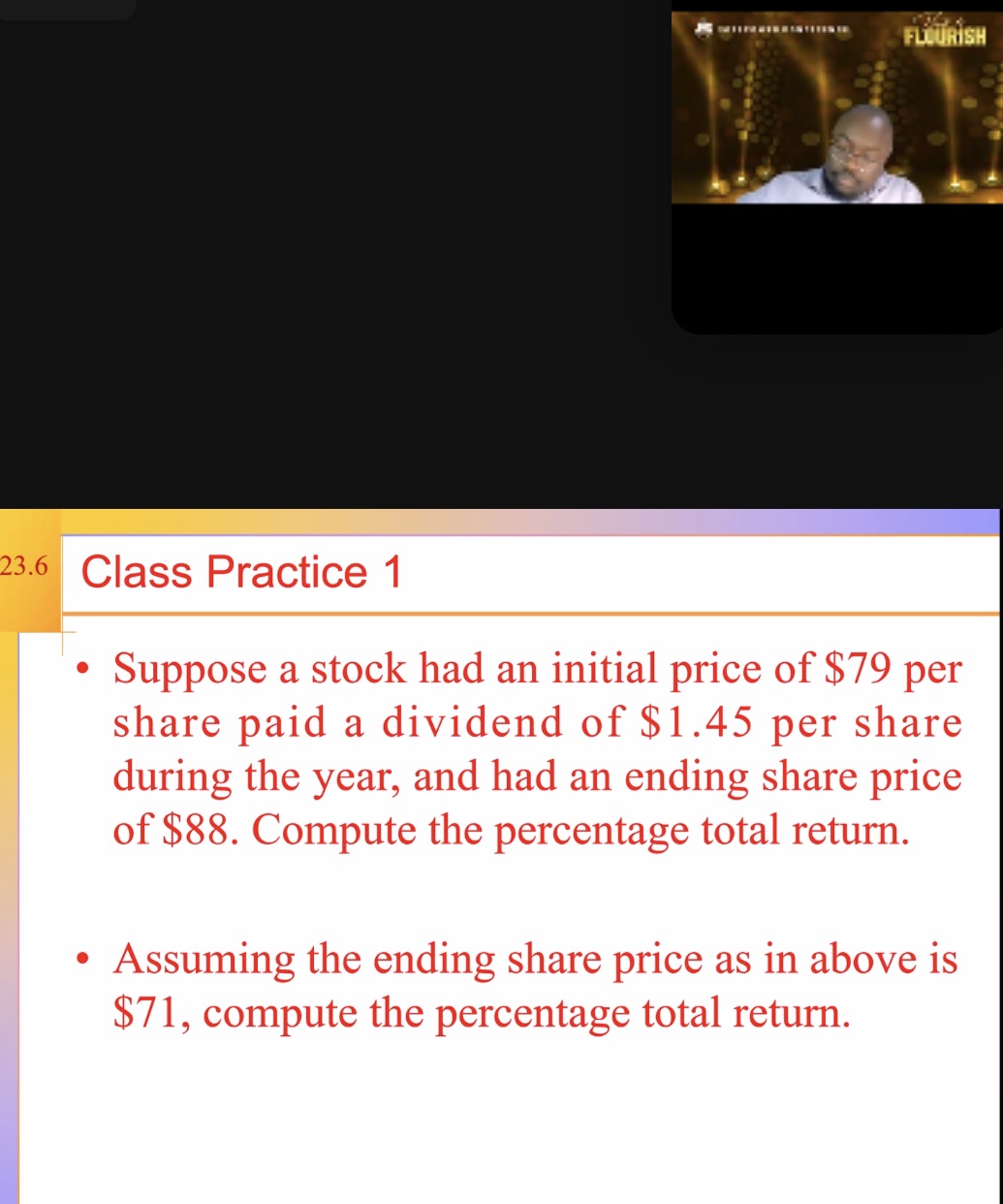 23-6. Class Practice 1 - Suppose a stock had an